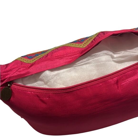 Pier One Pink Multi Colored Bohemian Detailed Throw Pillow Size 16x12 - Picture 5 of 11